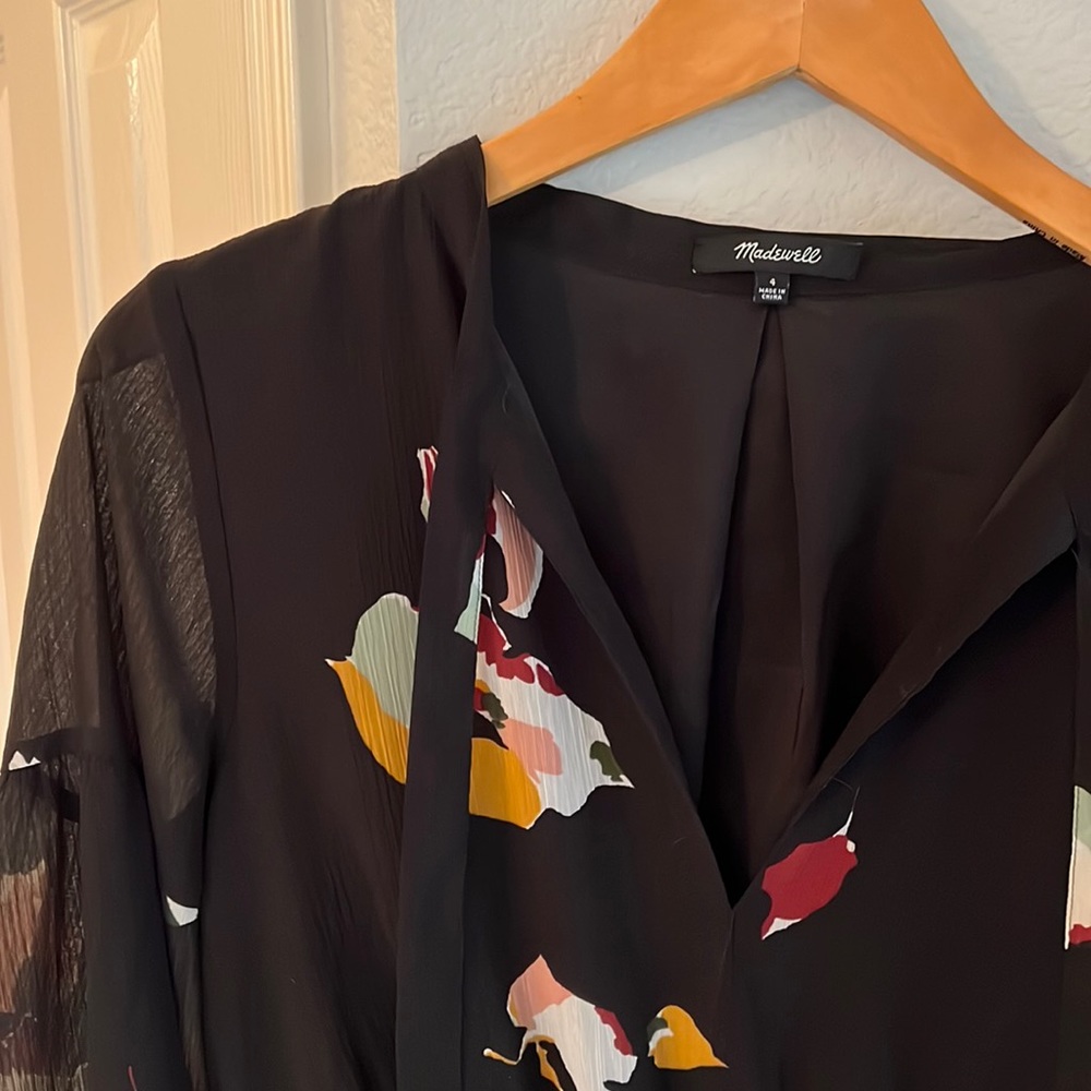 Madewell floral black dress